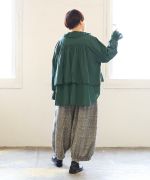 コットンウールグレンチェック　バルーンパンツ